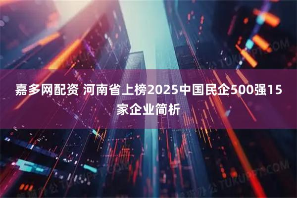 嘉多网配资 河南省上榜2025中国民企500强15家企业简析